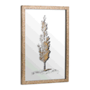 Pine Tree Mirrored Brass Frame Wall Art by Lavishway | Art Gallery-51297