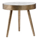 Antique Mirrored Round Frame Clock Side Table by Lavishway | Side Tables-51584