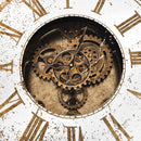 Antique Mirrored Round Frame Clock Side Table by Lavishway | Side Tables-51585