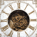 Antique Mirrored Square Framed Clock Table by Lavishway | Side Tables-51581