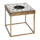 Antique Mirrored Square Framed Clock Table by Lavishway | Side Tables-51579