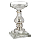 Antique Silver Glass Candle Column by Lavishway | Candle Holders-50866