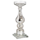 Antique Silver Glass Tall Candle Holder by Lavishway | Candle Holders-50583