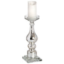 Antique Silver Glass Tall Candle Holder by Lavishway | Candle Holders-50582