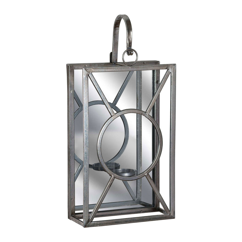 Antique Silver Mirrored Candle Holder by Lavishway | Candle Holders-50890