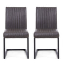 Cantilever Faux Leather Dining Chair Set of 2 by Lavishway | Dining Chairs-27254