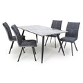 Arden Marble Top Dining Table With 4 Chairs by Lavishway | Dining Table Set-27009