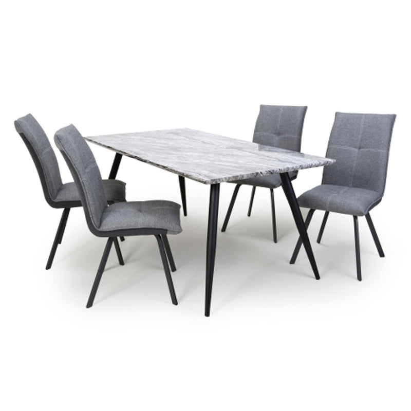 Arden Marble Top Dining Table With 4 Chairs by Lavishway | Dining Table Set-27010