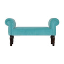Argos Lush Turquoise Velvet Bench by Lavishway | Benches & Storage Benches-51995