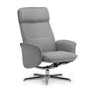 Aria Grey Linen Fabric Recliner Chair & Stool by Lavishway | Fabric Sofas-21098