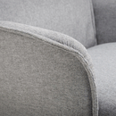 Aria Grey Linen Fabric Recliner Chair & Stool by Lavishway | Fabric Sofas-21104