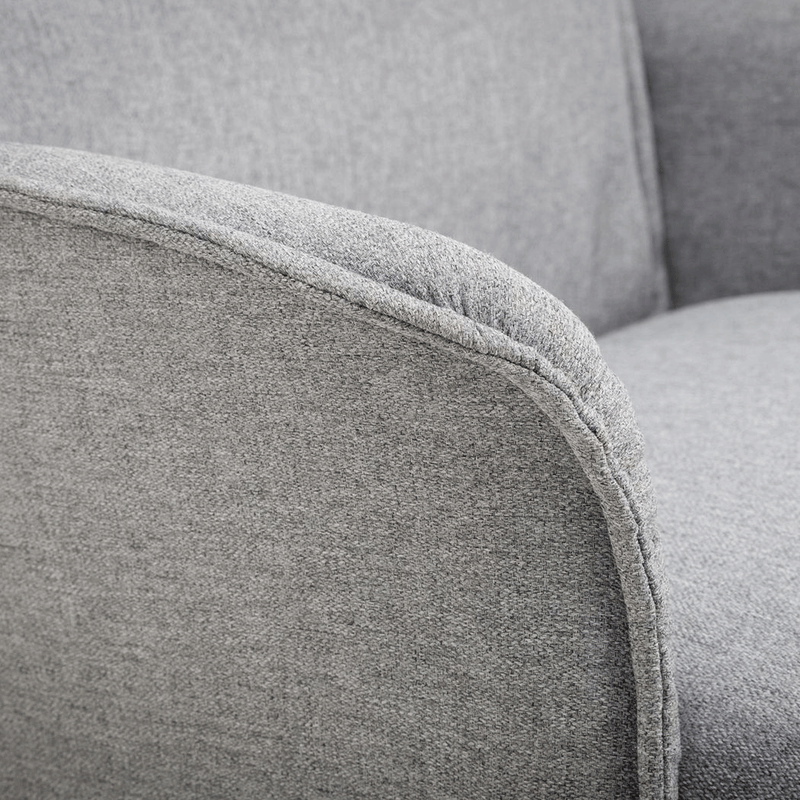 Aria Grey Linen Fabric Recliner Chair & Stool by Lavishway | Fabric Sofas-21104