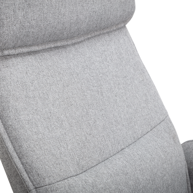 Aria Grey Linen Fabric Recliner Chair & Stool by Lavishway | Fabric Sofas-21103