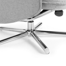 Aria Grey Linen Fabric Recliner Chair & Stool by Lavishway | Fabric Sofas-21102