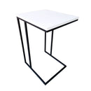 Aria White Porcelain Top Side Table by Lavishway | Side Tables-23293
