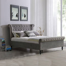 Ariel Silver upholstered Velvet Bed by Lavishway | Velvet Bed-23353