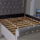 Ariel Silver upholstered Velvet Bed by Lavishway | Velvet Bed-23362
