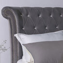 Ariel Silver upholstered Velvet Bed by Lavishway | Velvet Bed-23361