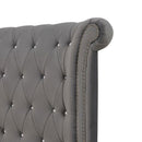 Ariel Silver upholstered Velvet Bed by Lavishway | Velvet Bed-23355