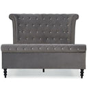 Ariel Silver upholstered Velvet Bed by Lavishway | Velvet Bed-23357
