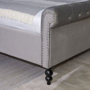Ariel Silver upholstered Velvet Bed by Lavishway | Velvet Bed-23356