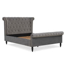 Ariel Silver upholstered Velvet Bed by Lavishway | Velvet Bed-23359