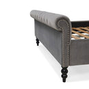 Ariel Silver upholstered Velvet Bed by Lavishway | Velvet Bed-23358