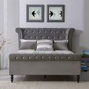 Ariel Silver upholstered Velvet Bed by Lavishway | Velvet Bed-23354