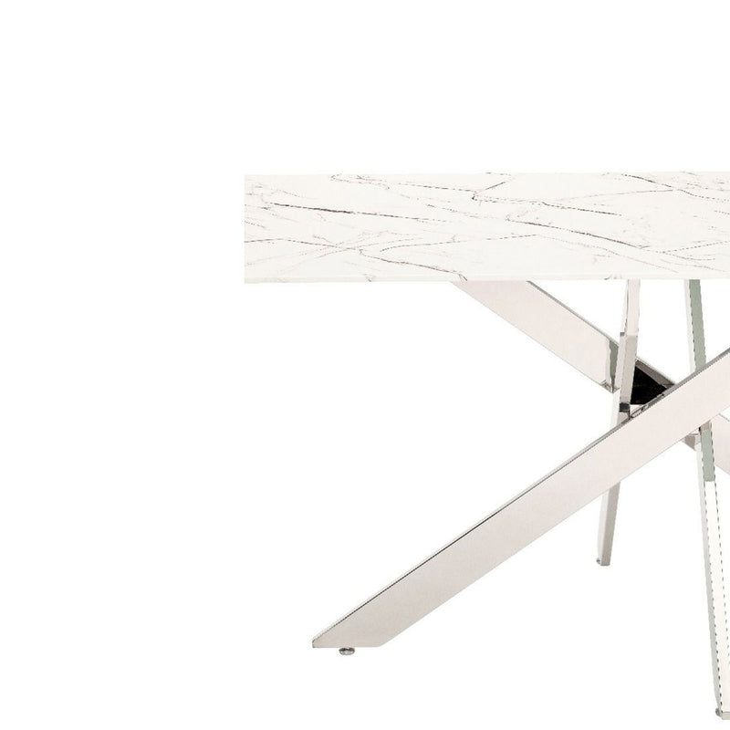 Arlo Marble Top 4 Chair Dining Table Set by Lavishway | Dining Table Set-26126