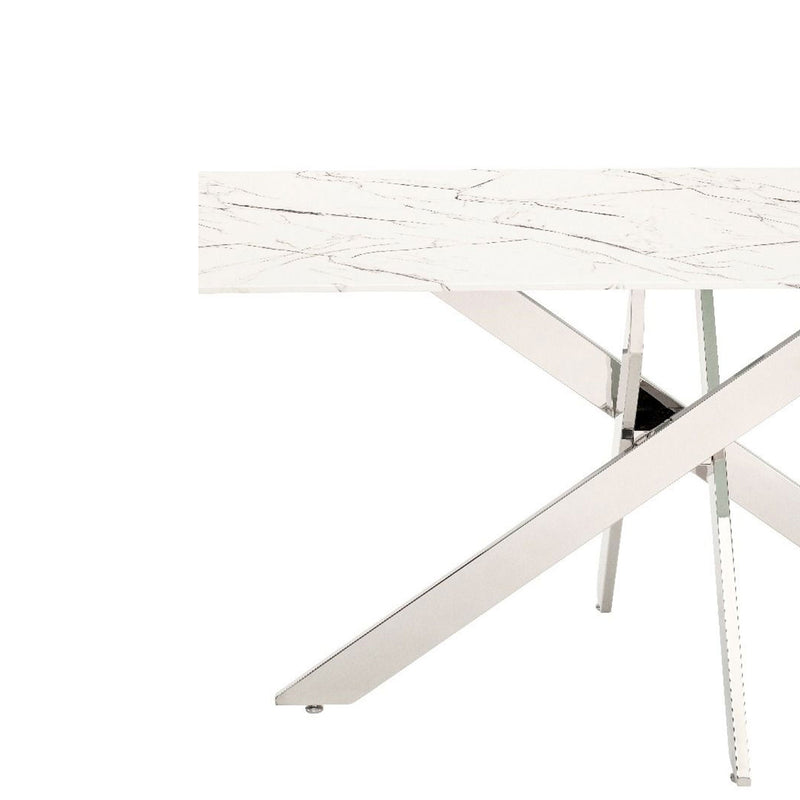 Arlo Marble Top 6 Chairs Dining Table Set by Lavishway | Dining Table Set-26094