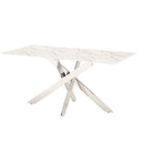 Arlo Marble Top 6 Chairs Dining Table Set by Lavishway | Dining Table Set-26093