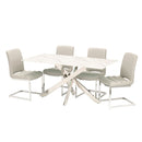 Arlo Marble Top 6 Chairs Dining Table Set by Lavishway | Dining Table Set-26090