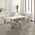 Arlo Marble Top 6 Chairs Dining Table Set by Lavishway | Dining Table Set-26089
