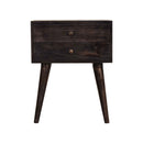 Ash 2 Drawers Black Bedside Table by Lavishway | Bedside Tables-22690