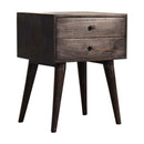 Ash 2 Drawers Black Bedside Table by Lavishway | Bedside Tables-22689