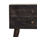 Ash 2 Drawers Black Bedside Table by Lavishway | Bedside Tables-22691