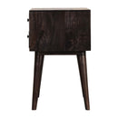 Ash 2 Drawers Black Bedside Table by Lavishway | Bedside Tables-22693