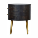 Ash 2 Drawers Black Bedside Table by Lavishway | Bedside Tables-22717