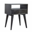 Ash Carved Drawer Bedside Table by Lavishway | Bedside Tables-22694