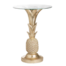 Ashby Glass Top Gold Pineapple Side Table by Lavishway | Side Tables-51171