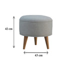 Ashley Tweed Grey Fabric Round Footstool by Lavishway | Footstool-57562