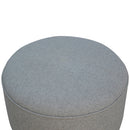 Ashley Tweed Grey Fabric Round Footstool by Lavishway | Footstool-57559