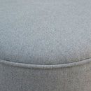 Ashley Tweed Grey Fabric Round Footstool by Lavishway | Footstool-57561