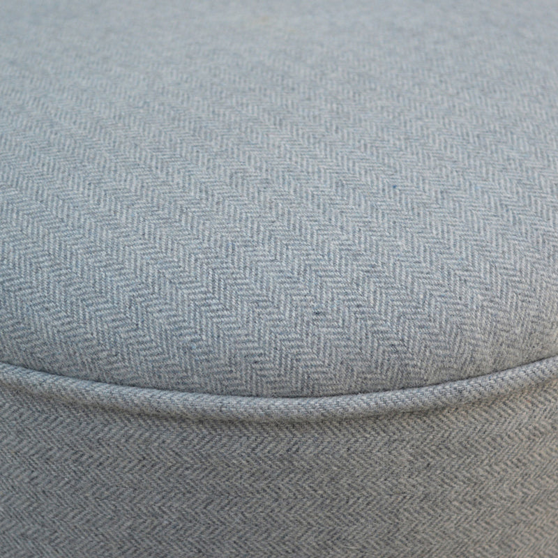 Ashley Tweed Grey Fabric Round Footstool by Lavishway | Footstool-57561
