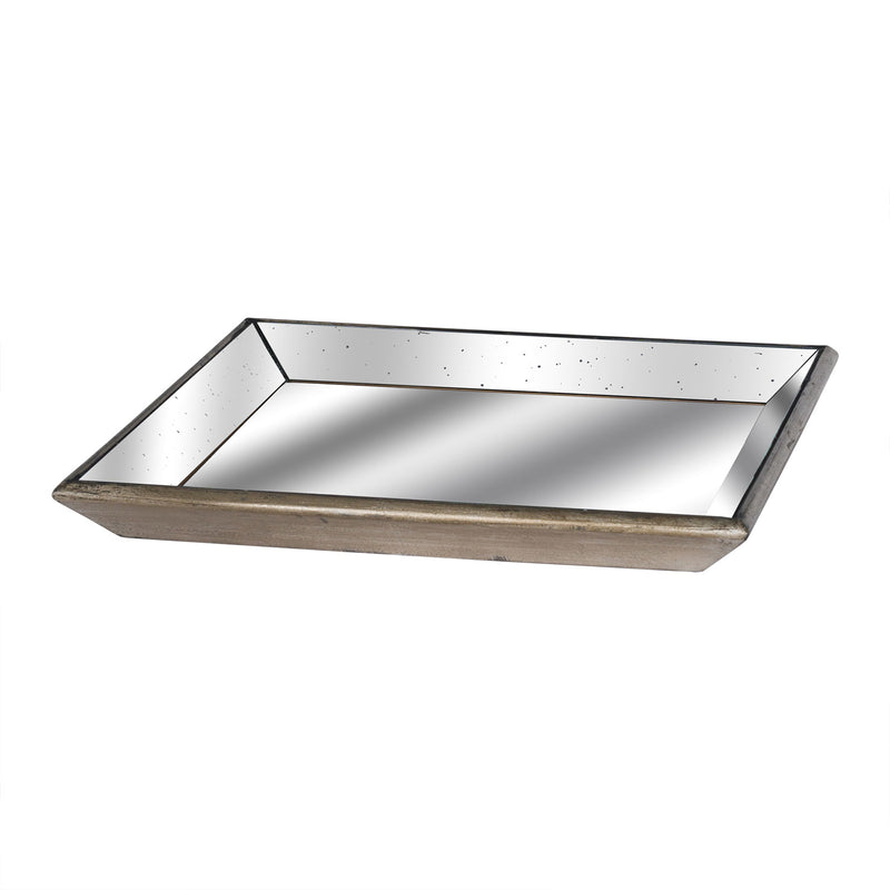 Astor Distressed Mirrored Square Tray by Lavishway | Decorative Trays-51662