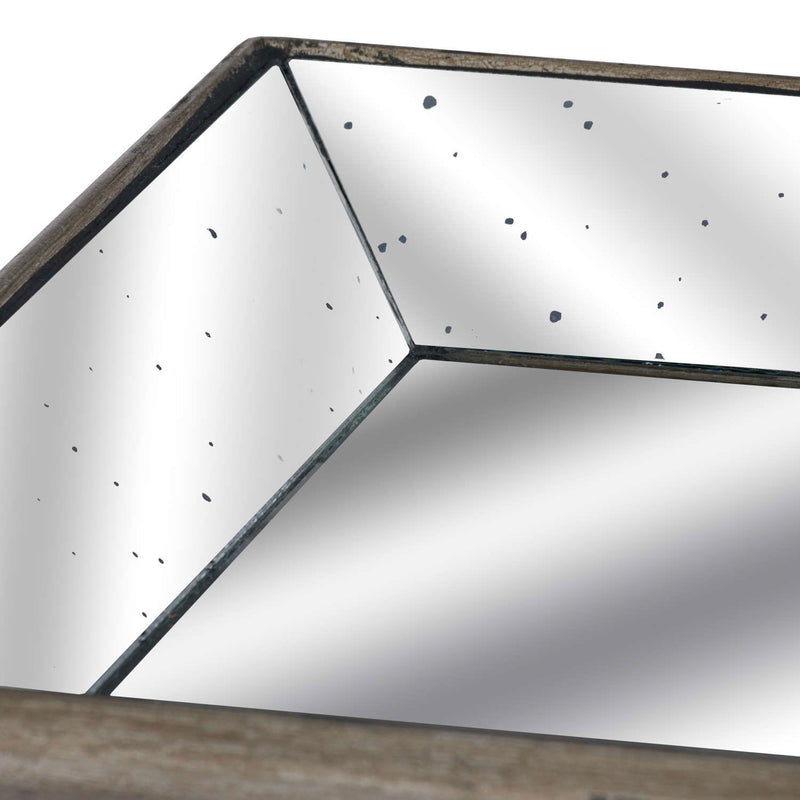 Astor Distressed Mirrored Square Tray by Lavishway | Decorative Trays-51661