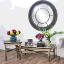 Astor Glass Top Timber Side Table by Lavishway | Side Tables-51167