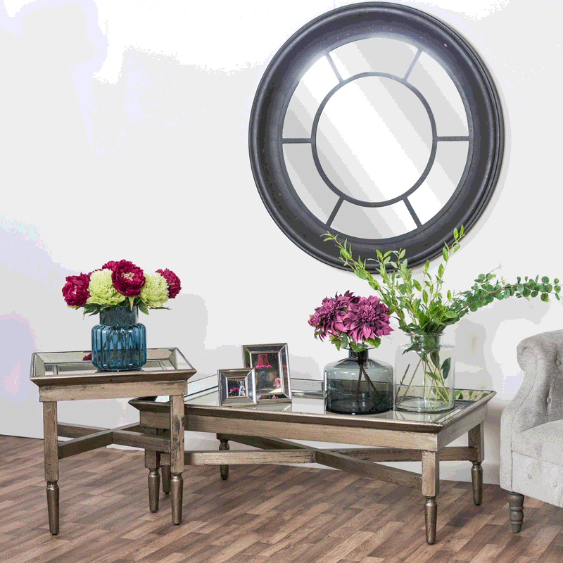 Astor Glass Top Timber Side Table by Lavishway | Side Tables-51167