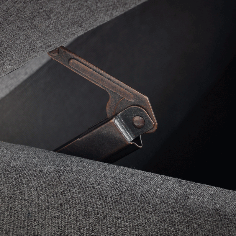 Astrid Grey Fabric Blanket Box by Lavishway | Benches & Storage Benches-20970