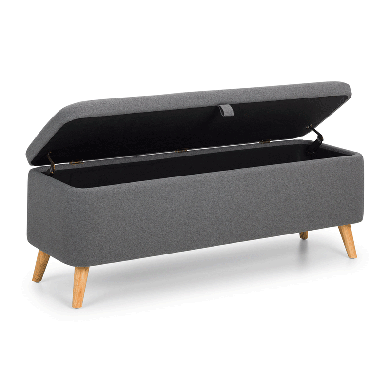 Astrid Grey Fabric Blanket Box by Lavishway | Benches & Storage Benches-20967